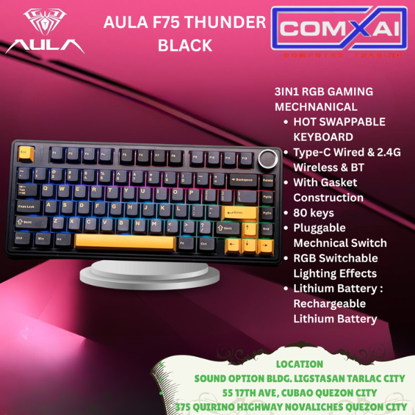 The AULA F75 is a mechanical keyboard with a 75% compact layout (around ...