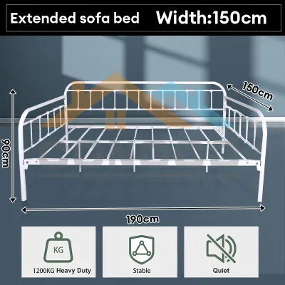 CONOCO Iron Bed Queen Duty Modern Minimalist Double Bed Katil Bujang Bedroom Furniture鐵藝床架