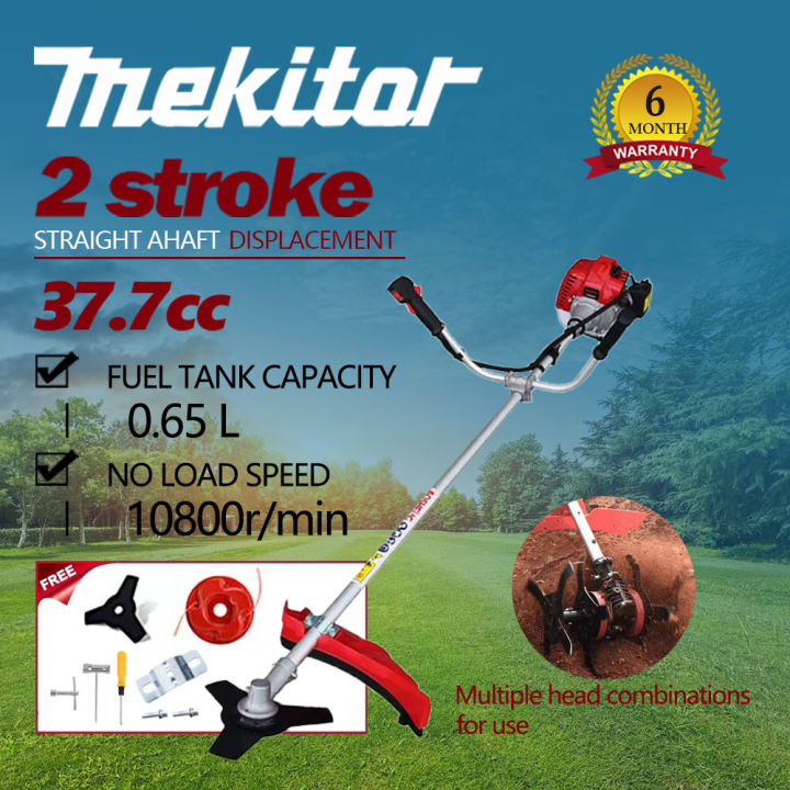 Mekitor brush cutter machine 2 stroke grass cutter machine petrol mesin rumput petrol heavy duty 43cc Lazada