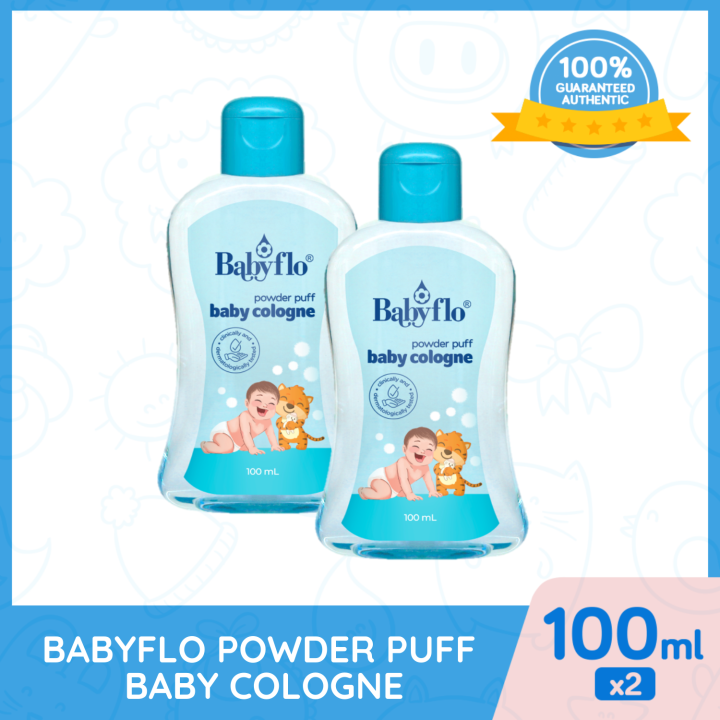 Babyflo Baby Cologne Powder Puff 100ml x2 Mild And Soothing
