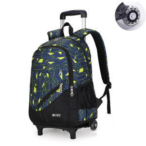 New 3PCS Trolley School Bag Elementary Middle School Students Boys Six-wheel Stair-climbing Dual-use Backpack