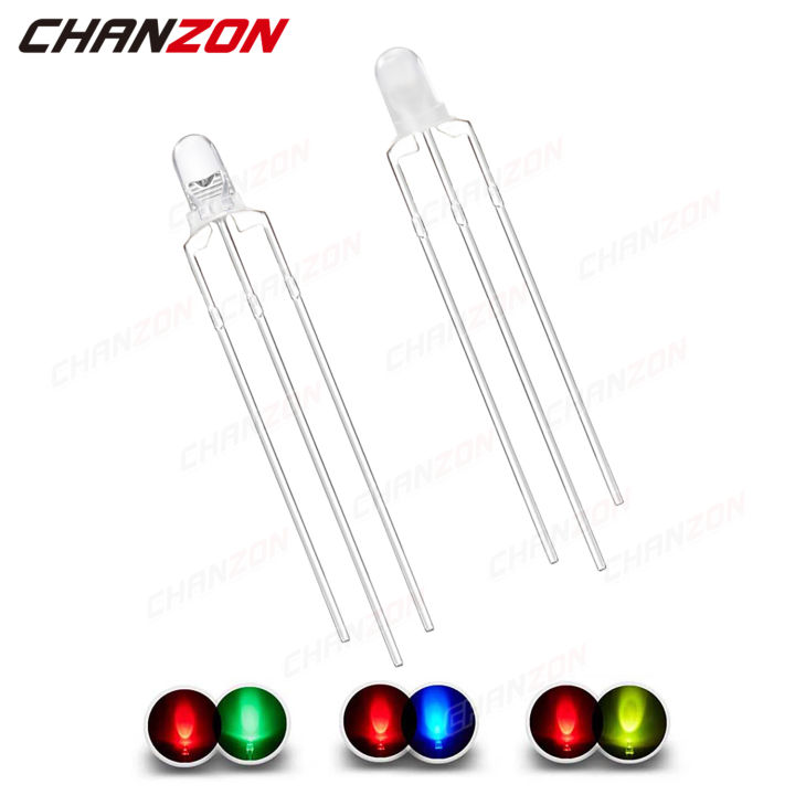 【Sell-Well】 100Pcs 3mm Led Diode Bicolor Two Color Red Green Blue ...