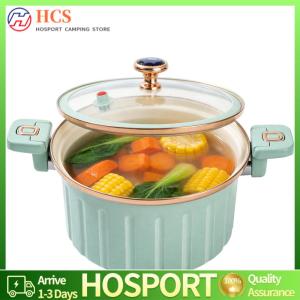 【HCS】 8L Micro Press Pot Anti Scald Handle Multifunctional Home Pots Enamel Lining Cooker for Simmer Food/Milk/Soup/Pasta Noodle