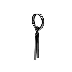 1pair Hip Hop Cool Style Ear Stud Ear Clip Titanium Steel Trendy Simple No Ear Hole Tassel Earrings