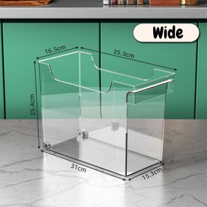 Multipurpose Transparent Storage Box Countertop Organizer For Kitchen Pantry Organization Space Saving Stackable Storage