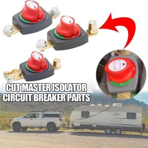 NCUMBE กันน้ำกันน้ำได้ สวิตช์ตัดการเชื่อมต่อแบตเตอรี่ ทนทานต่อการใช้งาน เปิด/ปิด2ตำแหน่ง อุปกรณ์แยกแหล่งจ่ายไฟหลัก 275A ทองเหลืองเบิ้ล ตัวแยกแบตเตอรี่ สำหรับรถยนต์/RVs/เรือ