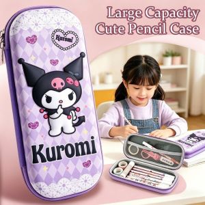 3D Pencil Case EVA Hard Shell Large Capacity Double Layer Cute Cartoon School Pen Box Girls Boys