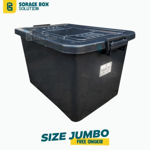 COD BOX Container Murah Serbaguna JUMBO KB 140 Liter Kotak Penyimpanan Barang Storage Multifungsi Hitam 130 L Akako BSM