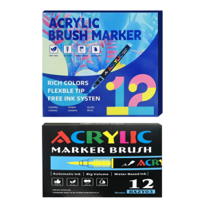 Chất Lỏng Bút Đánh Dấu Acrylic 12 Màu Acrylic Bút nhanh khô bút dạ Bút Cho Bức Tranh Trên Giấy Đá Vải