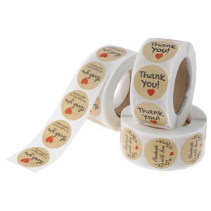 [Mariannes] 500pcs Thank You Stickers Seal Labels Round Paper Label sticker for Decoration