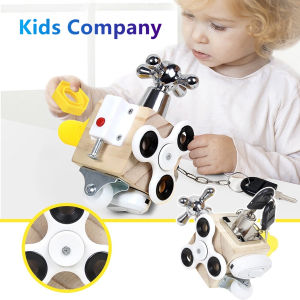 Wooden Busy Cube Toys Montessori Unlock Toy Essential Educational Sensory for Toddlers Toys