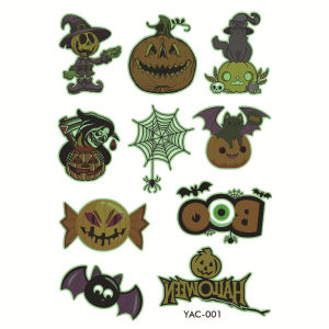 Childrens cartoon luminous waterproof tattoo stickers Halloween stickers pumpkin bat ghost manufacturer in-stock wholesale cross h260727