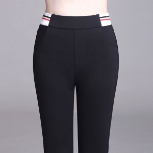 High Waist Trousers Straight Leggings Office Elastic Pencil Pants