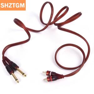 [COD] SHZTGM สายเคเบิล1.5ม. สาย RCA ตัวผู้ไปยังสายสัญญาณเสียง6.35มม. 1/4นิ้วแบบคู่
