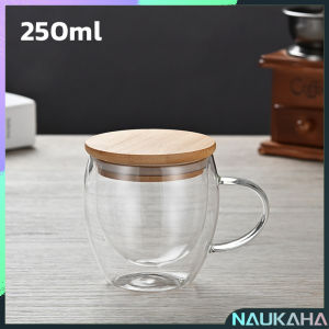 N.K. Transparent Double Wall Glass Cup Coffee Mug Heat Resistant Cup With Handle 150ml/250ml/350ml