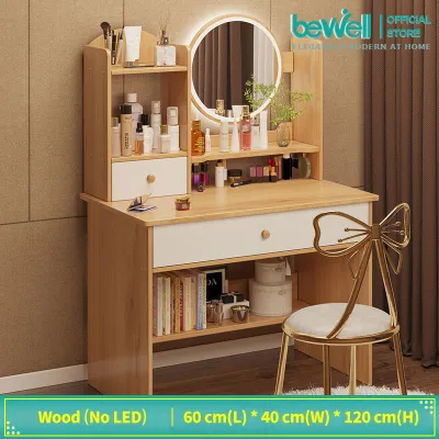 Bewell Dressing Table Bedroom Vanity Table Minimalist Modern Dressing Table Organizer Integrated Small Table