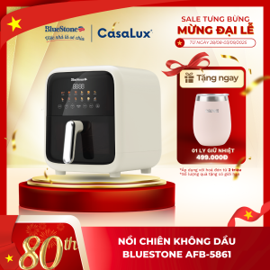 (1 ĐỔI 1 TRONG 30 NGÀY) Nồi Chiên Không Dầu Điện Tử CHÍNH HÃNG BlueStone AFB-5861 - 7Lít-1800W - Mặt trước trong suốt - Bảo hành 2 năm - CasaLux Store
