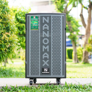 Loa di động karaoke có bánh xe Nanomax 12x5 bass 30cm công suất max 400W kèm 2 micro.