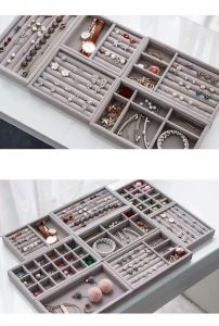 Beige Handmade Jewellery Tray Earrings Organizer