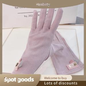 Heabety Fashion Women Sunscreen Gloves Summer Sun Protection Gloves Non-slip Touch Screen Gloves Cycling Driving Mittens Thin Anti-UV Gloves