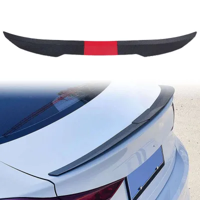 Walfront ABS cốp xe ô tô Spoiler cánh có thể điều chỉnh 117-128cm với băng dính chặt phù hợp với tất cả cho sedan SUV Hatchback tăng cường lực kéo downforce bóng đen + Đen Carnex
