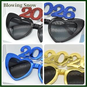 Blowing แว่นตาจำนวน2026 2026มีความสุขปีใหม่แว่นตากันแดดเพชรแวววาวอุปกรณ์คอสเพลย์คริสต์มาสของตกแต่งงานปาร์ตี้แว่นตาตลก