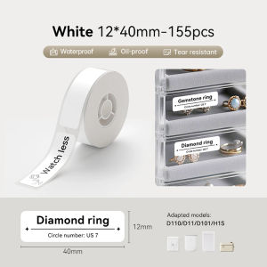 NIIMBOT White Colour Label Sticker for D11 D110 D101 H1S Refill Paper Label Tape Roll Waterproof Sticker for NIIMBOT Label Maker Printer