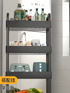 Special promotion price 🚚 3 layer trolley rack with wheels and handles. Easy to move. Plastic shelves. Kitchen shelves.