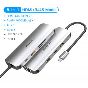 Vention USB C Hub USB C to HDMI USB 3.0 PD Adapter 4K VGA PD RJ45 3.5mm USB 3.0 Dock for MacBook Pro Accessories USB-C Type C 3.1 Splitter USB HUB