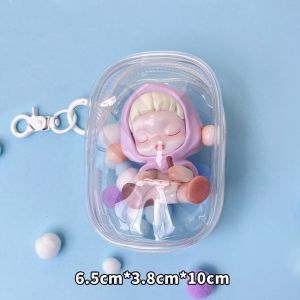 Doll Display Bag Dustproof Clear Display Bag Pouch Wallet Data Cable Storage Box Keychain Box