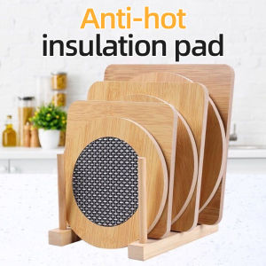 Wooden Heat Pad Heat Insulation Table Mat Coaster Anti Slip Pot Holder For Kitchen Kitchenware