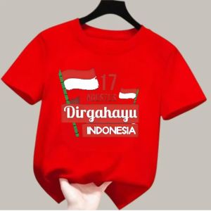 Baju 17an Agustus Anak Umur 5 -12 Tahun Kids Tung-Tung Merdeka Blus Bahan Katun Combed 24s Aplikasi Sablon M L XL XXL Kaos Agustusan Anak Gambar Tungtung Sahur Viral Warna Merah Putih Blouse Seragaman Hut RI