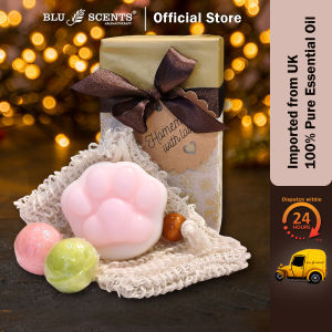 Blu Scents Bloomy Christmas Gift- Cutie paw shaped handmade soap mini bath bombs