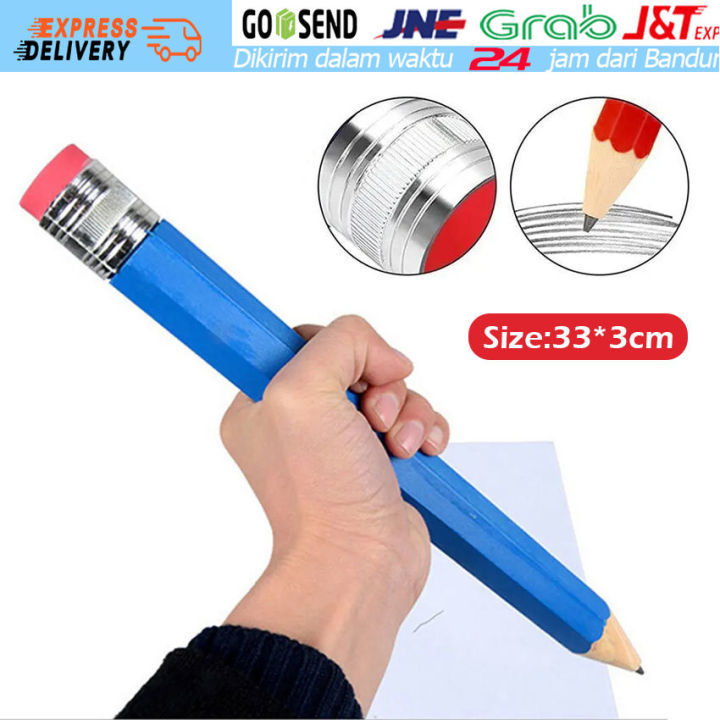 33 CM Pensil Jumbo Besar Pensil Tulis Hitam HB Asli Alat Tulis
