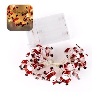 YESPERY 2M 20LED Santa Claus Snowflake LED Light String Christmas Decoration For Home Xmas Tree Ornament Kids Gift New Year