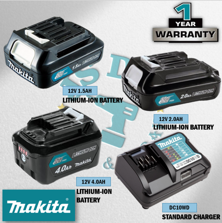 MAKITA BL1016 / BL1021 / BL1041 / DC10WD / DC10SB 12Vmax CXT Lithium ...