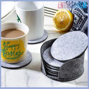 【Enthusiasm】🌟🌟【Hot Sale】🎈 10 Pieces set Round Felt Coasters Dining Table Protector Heat-resistant Coasters Coffee Tea Hot Drink Cup Placemats