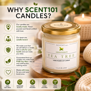 TEA TREE / Soy Wax Scented Candle / 200 Grams / Scent 101