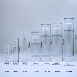 ขวดปั๊มสูญญากาศ ขวดสเปรย์ ปั๊มครีมขนาดพกพา ขวดปั้มสูญญากาศทรงสูง ปั้มเจล เครื่องสำอาง ใส่เซรั่ม ครีมบำรุง