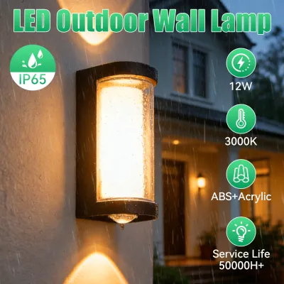 CANMEIJIA LED outdoor wall Lamp 25W Nordic Modern Minimalist Indoor/Outdoor Waterproof Wall Lamp/Lights Warm Lamp Modern Fully sealed Indoor/Outdoor Waterproof Wall Light 3200K 25W