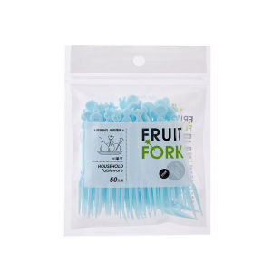 ROZEL Garpu Mini Tusuk Buah isi 50 pcs Fork Garpu Plastik Tusuk Cake Fruit Toothpick Serbaguna