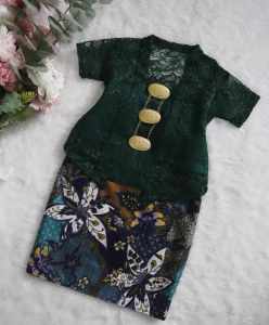 Kebaya Kids Newborn - 4Y Kebaya Budak Baju Raya Budak 2024 warna Emerald Green Colour