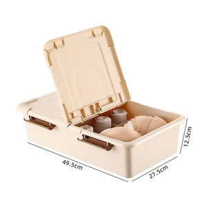 กล่องเก็บชุดชั้นในมองเห็นพร้อมฝาปิดกันฝุ่นช่องเก็บถุงเท้ากล่องเก็บของพลาสติกกางเกงชั้นในตู้เก็บของตู้เสื้อผ้าลิ้นชักตู้แบ่งช่องเก็บของพาร์ทิชัน