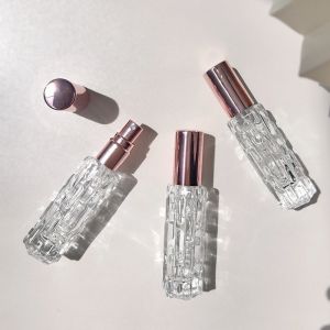 3 Colors Diamond Facet Mini Perfume Refillable Glass Bottle Travel Atomizer 10ml Alcohol Perfumes