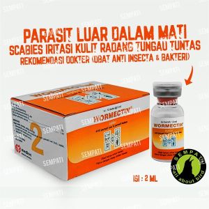 SEMPATI Wormectin Obat Anti Parasit Cacing Luar Dalam 2ml Medion Wormectin Obat Anti Jamur Scabies Gudik Kutu Kucing Anjing Domba Sapi Kambing Babi Kelinci