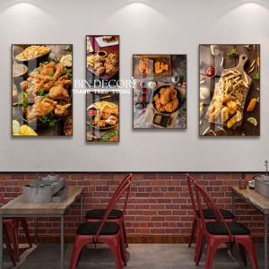 Tranh treo tường gà rán 13 trang trí decor quán ăn nhanh kèm đinh