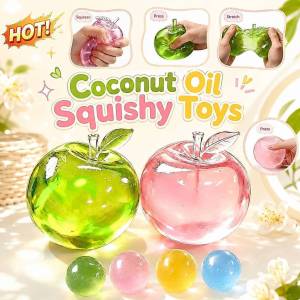 Coconut Oil Clear Squishy Stress Ball 6cm Transparent Jelly Squeeze Toy Slow Rebound Fidget Toy