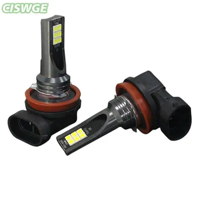 CISWGE 1ชิ้น H8 H9 H11 3030 12SMD ไฟตัดหมอก LED 12V 6000K โคมไฟรถยนต์หลอดไฟอัตโนมัติ