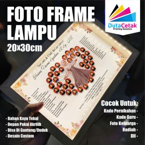 Cetak Foto Frame Lampu Custom ukuran 20x30cm Cocok untuk Hadiah atau Kado