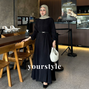 Yumna dress | Dress wanita terbaru | Dayli dress wanita | Dress yourstyle | Dress hitam | Gamis wanita